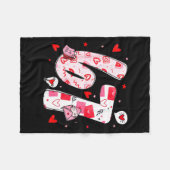 おもしろい67 ミーム 六七 6 7 バレンタインハート フリースブランケット (正面(横))