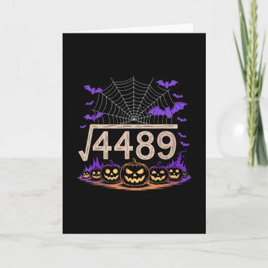 おもしろい67 ミーム 数学教師 6 7 ハロウィン スクエア ロ カード (正面)