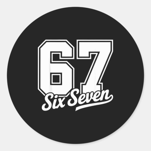 おもしろい67 ミーム 6 7 ラウンドシール (正面)