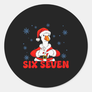 おもしろい67 メ meme 馬鹿なガチョウ クリスマス67 メ meme  Xmas B ラウンドシール