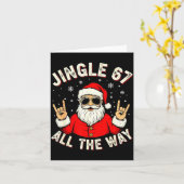 おもしろい67 ロックオンサンタ シックスセブン トレンディ ミーム ホリデー カード (黄色い花)