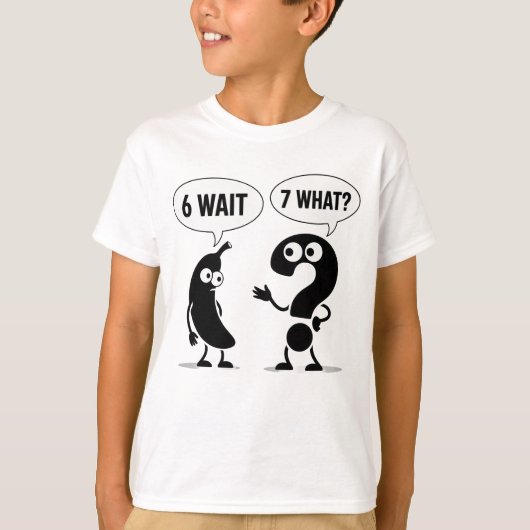 おもしろい67 六七 バナナ グラフィック ミーム Tシャツ (正面)