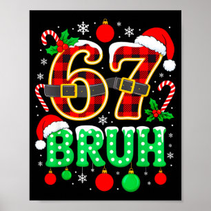 おもしろい67 六七 Memes クリスマス パジャマ ファミ ポスター
