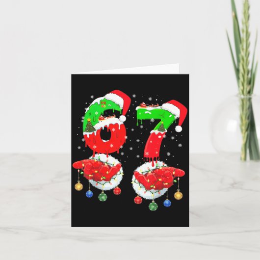 おもしろい6 7 ミーム 67 アルファ世代 6 7 ハンズ ファミリー キッズ カード (正面)