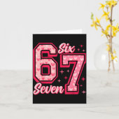 おもしろい6 7 六 七 ミーム バレンタイン カップル M カード (黄色い花)