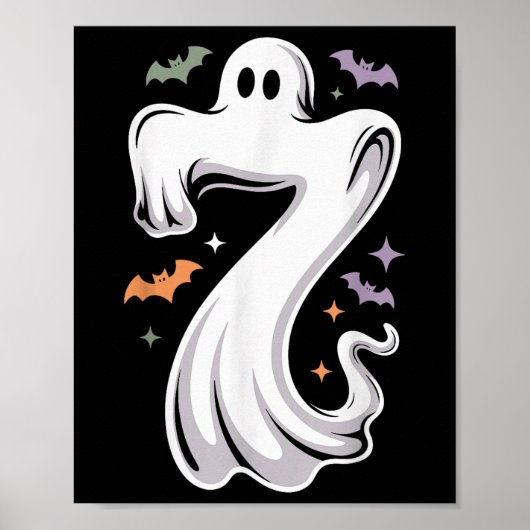 おもしろい7ゴーストミームハロウィンコスチューム ポスター (正面)