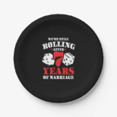 おもしろい7周年記念結婚したカップル ペーパープレート (正面)