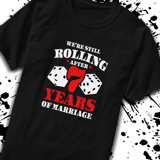 おもしろい7周年記念結婚したカップル Tシャツ
