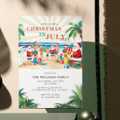 おもしろい7月の熱帯クリスマスビーチパーティー 招待状