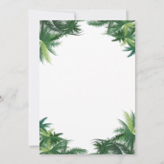 おもしろい7月の熱帯クリスマスビーチパーティー 招待状 (裏面)