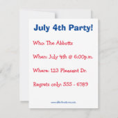 おもしろい7月4日パーティの招待状 招待状 (裏面)