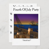 おもしろい7月4日パーティの招待状 招待状 (正面/裏面)