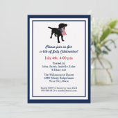 おもしろい7月4日ブラックラボ米国アメリカ国旗 招待状 (スタンド正面)