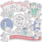 おもしろい7月4日間抜け愛国的なグースパレード シール (正面)