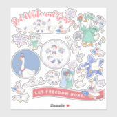 おもしろい7月4日間抜け愛国的なグースパレード シール (シート)