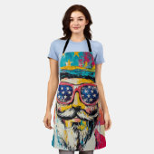 おもしろい7月4日 エプロン (着用した状態)