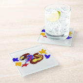 おもしろい7月4日 ガラスコースター (アングル)