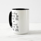 おもしろい70歳の誕生日名入れマグ - 年齢ユーモア マグカップ (正面左)