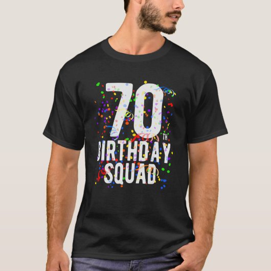 おもしろい70誕生日分隊70歳パーティークルーFam Tシャツ (正面)