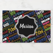 おもしろい70th誕生日パーティモノグラパーソナライズされたム スパークリングワインラベル (シングルラベル)