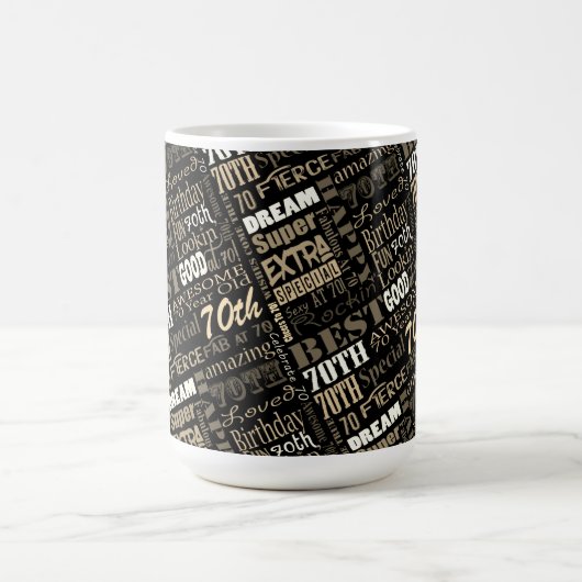 おもしろい70th誕生日パーティモノグラパーソナライズされたム モーフィングマグカップ (中央)
