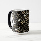 おもしろい70th誕生日パーティモノグラパーソナライズされたム モーフィングマグカップ (正面左)