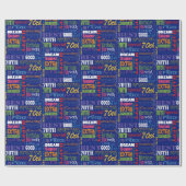 おもしろい70th誕生日パーティモノグラパーソナライズされたム ラッピングペーパー (フラット)