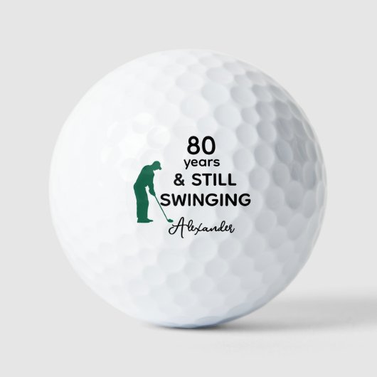 おもしろい80歳の誕生日ギフト まだスイングしてる ゴルフボール (正面)