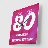 おもしろい80番目の誕生日引用文 スクエア壁時計 (傾斜)