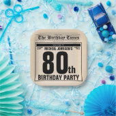 おもしろい80誕生日古新聞ヴィンテージ ペーパープレート (パーティー)