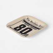 おもしろい80誕生日古新聞ヴィンテージ ペーパープレート (傾斜あり)