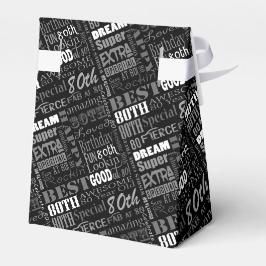 おもしろい80thバースデーパーティーモノグラパーソナライズされたム フェイバーボックス (裏面サイド)