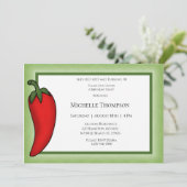 おもしろい90thまたは任意の年齢レッドホットペッパー誕生日 招待状 (スタンド正面)