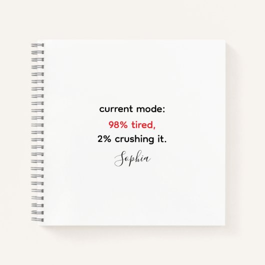 「おもしろい98%疲れ、2%つぶす ノートブック (正面)