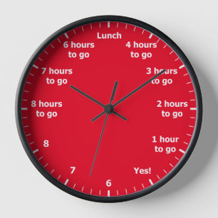 おもしろい9~5時間対応Red Office 壁時計