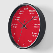 おもしろい9~5時間対応Red Office 壁時計 (傾斜)