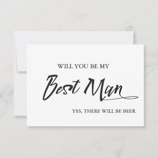 おもしろい！あなたが俺のベストマンになってくれる？ビールで乾杯！ 招待状 (正面)