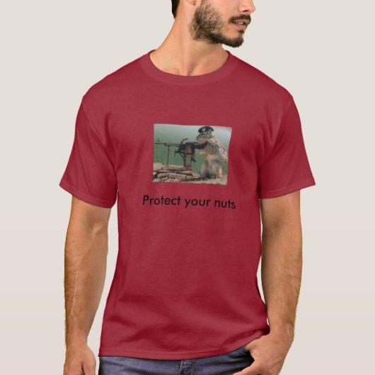 おもしろい、あなたのナットを保護して下さい Tシャツ (正面)