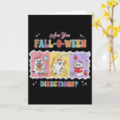 おもしろい、あなたは秋のオウィーンの方向の先生にハロウィン、こんにちは カード (黄色い花)