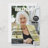 おもしろい おしゃれな写真雑誌 83歳の誕生日 招待状 (正面)