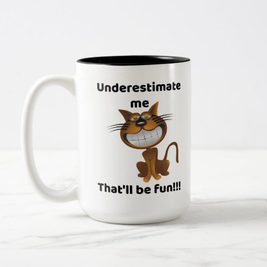 おもしろい、おもしろいことわざコーヒーマグ ツートーンマグカップ (左)