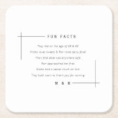 おもしろい、おもしろいファクトミニマル結婚リスト スクエアペーパーコースター (正面)