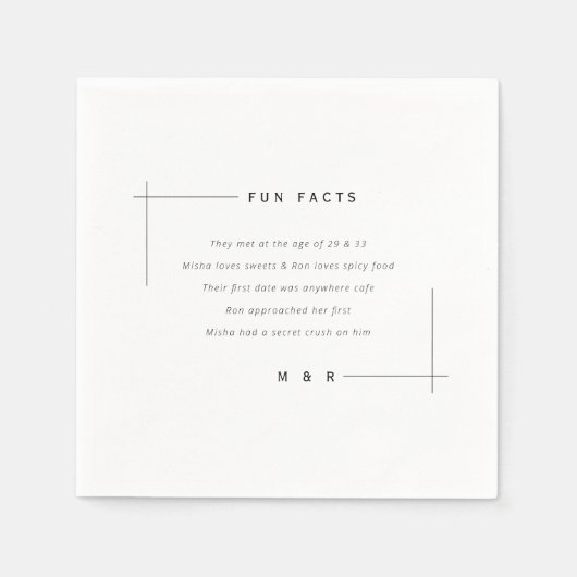 おもしろい、おもしろいファクトミニマル結婚リスト スタンダードカクテルナプキン (正面)