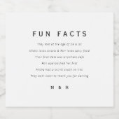 おもしろい、おもしろいファクトミニマル結婚リスト スパークリングワインラベル (シングルラベル)