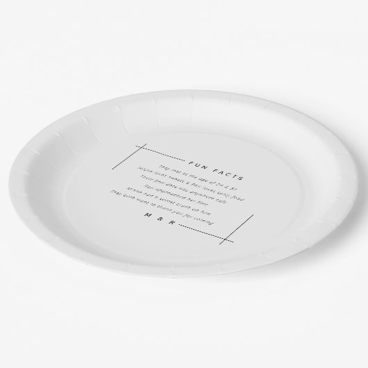 おもしろい、おもしろいファクトミニマル結婚リスト ペーパープレート (アングル)