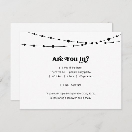 おもしろい&おもしろいRSVPポストカード インビテーションポストカード (正面/裏面)