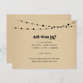 おもしろい&おもしろいRSVPポストカード – 素朴Kraft インビテーションポストカード (正面/裏面)