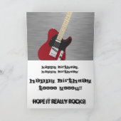 おもしろい、お兄ちゃんの誕生日お祝い、レッドギター。 カード (内部)