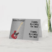 おもしろい、お兄ちゃんの誕生日お祝い、レッドギター。 カード (正面)