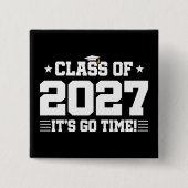 おもしろい かっこいい 卒業おめでとう 2027年度卒業生 缶バッジ (正面)